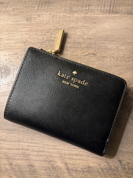 kate spade Handbags - kate spade Black Saffiano Leather Zip Wallet with Gold Hardware